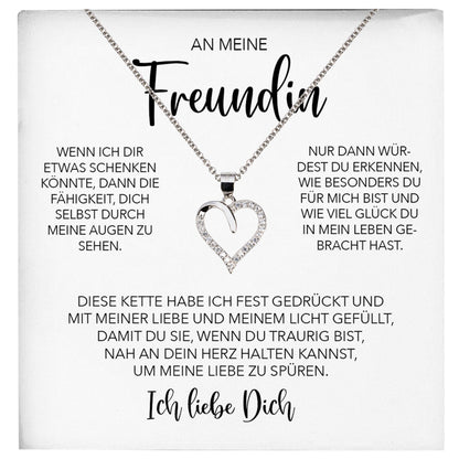 22Feels® Freundin Geschenk Silber Ich Liebe Dich Schmuck Frauen Silber 925/000 Herz Halskette Valentinstag Jahrestag Damen Collier Liebesbeweis-Schmuck mit Botschaftskarte - Herz21-22Feels