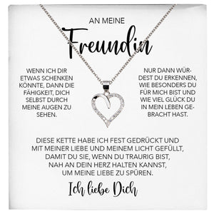 22Feels® Freundin Geschenk Silber Ich Liebe Dich Schmuck Frauen Silber 925/000 Herz Halskette Valentinstag Jahrestag Damen Collier Liebesbeweis-Schmuck mit Botschaftskarte - Herz21-22Feels