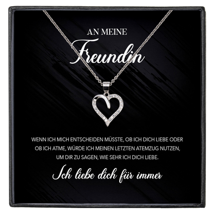 22Feels® Freundin Geschenk Silber Ich Liebe Dich Schmuck Frauen Silber 925/000 Herz Halskette Valentinstag Jahrestag Damen Collier Liebesbeweis-Schmuck mit Botschaftskarte - Herz21-22Feels