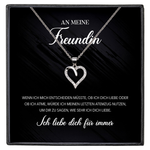 22Feels® Freundin Geschenk Silber Ich Liebe Dich Schmuck Frauen Silber 925/000 Herz Halskette Valentinstag Jahrestag Damen Collier Liebesbeweis-Schmuck mit Botschaftskarte - Herz21-22Feels
