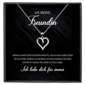 22Feels® Freundin Geschenk Silber Ich Liebe Dich Schmuck Frauen Silber 925/000 Herz Halskette Valentinstag Jahrestag Damen Collier Liebesbeweis-Schmuck mit Botschaftskarte - Herz21-22Feels