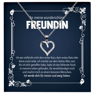 22Feels® Wunderschöne Freundin Geschenk Silber Ich Liebe Dich Schmuck Frauen Silber 925/000 Herz Halskette Valentinstag Jahrestag Damen Collier Liebesbeweis-Schmuck mit Botschaftskarte - Herz21-22Feels