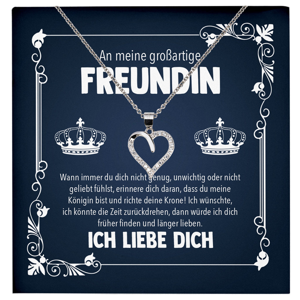 22Feels® Großartige Freundin Geschenk Silber Ich Liebe Dich Schmuck Frauen Silber 925/000 Herz Halskette Valentinstag Jahrestag Damen Collier Liebesbeweis-Schmuck mit Botschaftskarte - Herz21-22Feels