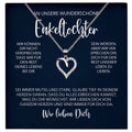 22Feels® Unsere Enkelin Geschenk Silber 925/000 Herz Halskette mit Karte Mädchen Frauen Schmuck Enkelkind Geburtstag Damen Weihnachten Firmung Konfirmation-Schmuck mit Botschaftskarte - Herz21-22Feels