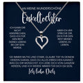 22Feels® Wunderschöne Enkelin Geschenk Silber 925/000 Herz Halskette mit Karte Mädchen Frauen Schmuck Enkelkind Geburtstag Damen Weihnachten Firmung Konfirmation-Schmuck mit Botschaftskarte - Herz21-22Feels