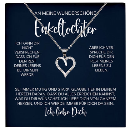 22Feels® Wunderschöne Enkelin Geschenk Silber 925/000 Herz Halskette mit Karte Mädchen Frauen Schmuck Enkelkind Geburtstag Damen Weihnachten Firmung Konfirmation-Schmuck mit Botschaftskarte - Herz21-22Feels