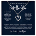 22Feels® Enkelin Geschenk von Opa Silber 925/000 Herz Halskette mit Karte Mädchen Frauen Schmuck Enkelkind Geburtstag Damen Weihnachten Firmung Konfirmation-Schmuck mit Botschaftskarte - Herz21-22Feels