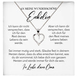 22Feels® Enkelin Geschenk von Oma Silber 925/000 Herz Halskette mit Karte Mädchen Frauen Schmuck Enkelkind Geburtstag Damen Weihnachten Firmung Konfirmation-Schmuck mit Botschaftskarte - Herz21-22Feels