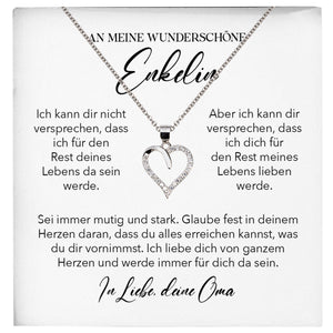 22Feels® Enkelin Geschenk von Oma Silber 925/000 Herz Halskette mit Karte Mädchen Frauen Schmuck Enkelkind Geburtstag Damen Weihnachten Firmung Konfirmation-Schmuck mit Botschaftskarte - Herz21-22Feels