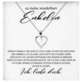 22Feels® Wunderbare Enkelin Geschenk Silber 925/000 Herz Halskette mit Karte Mädchen Frauen Schmuck Enkelkind Geburtstag Damen Weihnachten Firmung Konfirmation-Schmuck mit Botschaftskarte - Herz21-22Feels