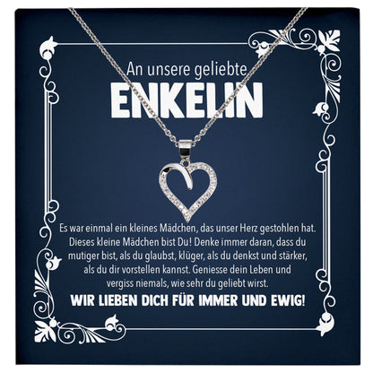 22Feels® Unsere Enkelin Geschenk Silber 925/000 Herz Halskette mit Karte Mädchen Frauen Schmuck Enkelkind Geburtstag Damen Weihnachten Firmung Konfirmation-Schmuck mit Botschaftskarte - Herz21-22Feels