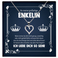22Feels® Königin Enkelin Geschenk Silber 925/000 Herz Halskette mit Karte Mädchen Frauen Schmuck Enkelkind Geburtstag Damen Weihnachten Firmung Konfirmation-Schmuck mit Botschaftskarte - Herz21-22Feels
