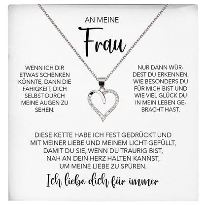 22Feels® Ehefrau Geschenk Ich Liebe Dich Schmuck Silber 925/000 Frauen Herz Halskette Valentinstag Schatz Hochzeitstag Damen Collier Ehejubiläum-Schmuck mit Botschaftskarte - Herz21-22Feels