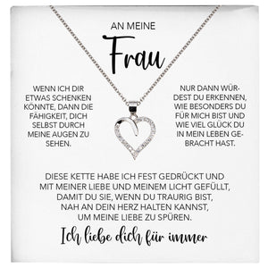 22Feels® Ehefrau Geschenk Ich Liebe Dich Schmuck Silber 925/000 Frauen Herz Halskette Valentinstag Schatz Hochzeitstag Damen Collier Ehejubiläum-Schmuck mit Botschaftskarte - Herz21-22Feels