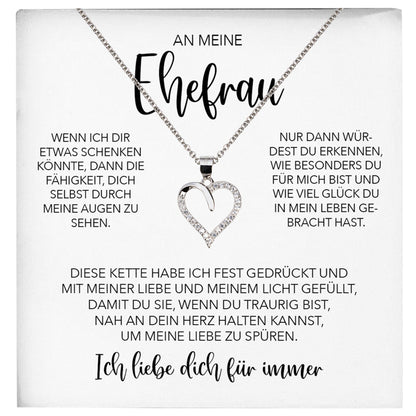 22Feels® Ehefrau Geschenk Ich Liebe Dich Schmuck Silber 925/000 Frauen Herz Halskette Valentinstag Schatz Hochzeitstag Damen Collier Ehejubiläum-Schmuck mit Botschaftskarte - Herz21-22Feels