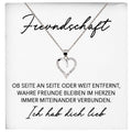 22Feels® Freundschaftkette Beste Freundin Geschenk Silber 925/000 Schmuck Frauen Collier Herz Anhaenger mit Karte Mädchen Damen Geburtstag Bestie BFF-Schmuck mit Botschaftskarte - Herz21-22Feels