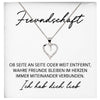 22Feels® Freundschaftkette Beste Freundin Geschenk Silber 925/000 Schmuck Frauen Collier Herz Anhaenger mit Karte Mädchen Damen Geburtstag Bestie BFF-Schmuck mit Botschaftskarte - Herz21-22Feels