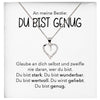 22Feels® Bestie Du Bist Genug Beste Freundin Geschenk Silber 925/000 Schmuck Frauen Collier Herz Freundschaftskette mit Karte Mädchen Damen Geburtstag Bestie BFF-Schmuck mit Botschaftskarte - Herz21-22Feels