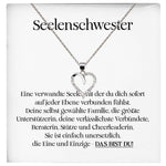 22Feels® Seelenschwester Beste Freundin Geschenk Silber 925/000 Schmuck Frauen Collier Herz Anhaenger mit Karte Mädchen Damen Geburtstag Bestie BFF-Schmuck mit Botschaftskarte - Herz21-22Feels