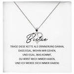 22Feels® Bestie Freundschaftkette Beste Freundin Geschenk Silber 925/000 Schmuck Frauen Collier Herz Anhaenger mit Karte Mädchen Damen Geburtstag BFF-Schmuck mit Botschaftskarte - Herz21-22Feels