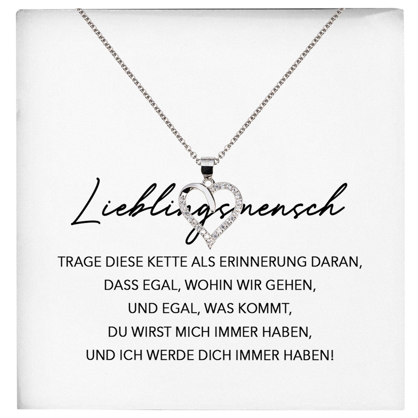 22Feels® Freundschaftkette Beste Freundin Geschenk Silber 925/000 Schmuck Frauen Mein Lieblingsmensch Collier Herz Anhaenger mit Karte Mädchen Damen Geburtstag Bestie BFF-Schmuck mit Botschaftskarte - Herz21-22Feels
