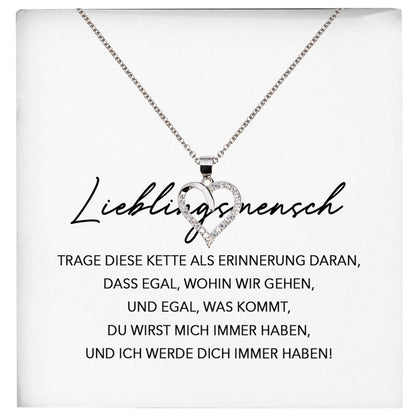 22Feels® Freundschaftkette Beste Freundin Geschenk Silber 925/000 Schmuck Frauen Mein Lieblingsmensch Collier Herz Anhaenger mit Karte Mädchen Damen Geburtstag Bestie BFF-Schmuck mit Botschaftskarte - Herz21-22Feels