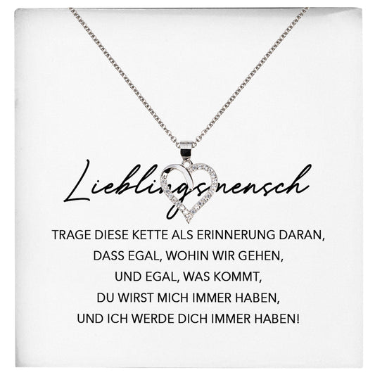 22Feels® Freundschaftkette Beste Freundin Geschenk Silber 925/000 Schmuck Frauen Mein Lieblingsmensch Collier Herz Anhaenger mit Karte Mädchen Damen Geburtstag Bestie BFF-Schmuck mit Botschaftskarte - Herz21-22Feels