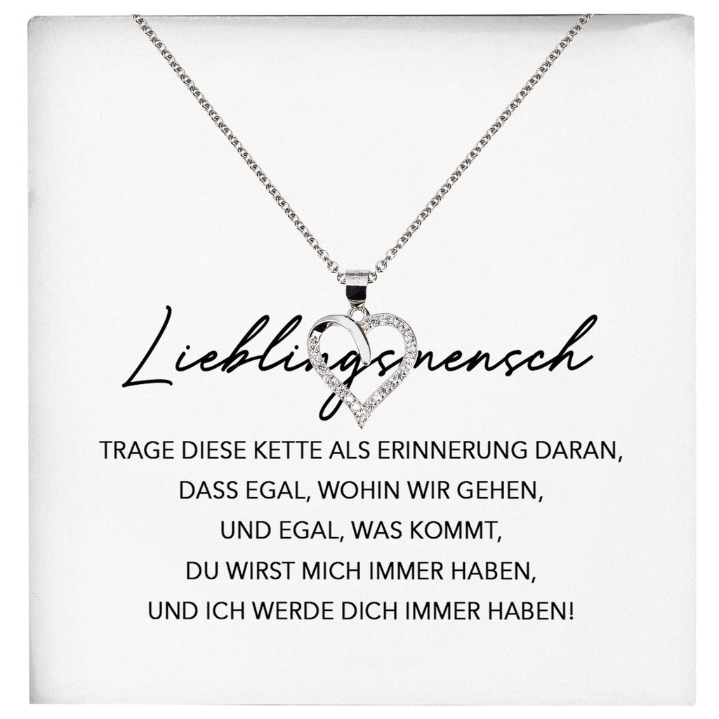 22Feels® Freundschaftkette Beste Freundin Geschenk Silber 925/000 Schmuck Frauen Mein Lieblingsmensch Collier Herz Anhaenger mit Karte Mädchen Damen Geburtstag Bestie BFF-Schmuck mit Botschaftskarte - Herz21-22Feels