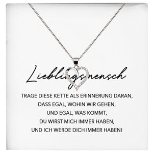 22Feels® Freundschaftkette Beste Freundin Geschenk Silber 925/000 Schmuck Frauen Mein Lieblingsmensch Collier Herz Anhaenger mit Karte Mädchen Damen Geburtstag Bestie BFF-Schmuck mit Botschaftskarte - Herz21-22Feels