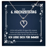 22Feels® Ehefrau zum Hochzeitstag Geschenk Ich Liebe Dich Frauen Schmuck Silber 925/000 Herz Halskette Damen Collier mit 23 Zirkonia Steinen-Schmuck mit Botschaftskarte - Herz21-22Feels