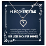 22Feels® Ehefrau zum Hochzeitstag Geschenk Ich Liebe Dich Frauen Schmuck Silber 925/000 Herz Halskette Damen Collier mit 23 Zirkonia Steinen-Schmuck mit Botschaftskarte - Herz21-22Feels