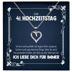 22Feels® Ehefrau zum Hochzeitstag Geschenk Ich Liebe Dich Frauen Schmuck Silber 925/000 Herz Halskette Damen Collier mit 23 Zirkonia Steinen-Schmuck mit Botschaftskarte - Herz21-22Feels