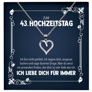 22Feels® Ehefrau zum Hochzeitstag Geschenk Ich Liebe Dich Frauen Schmuck Silber 925/000 Herz Halskette Damen Collier mit 23 Zirkonia Steinen-Schmuck mit Botschaftskarte - Herz21-22Feels