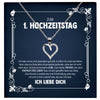 22Feels® Ehefrau Hochzeitstag Geschenk Ich Liebe Dich Frauen Schmuck Silber 925/000 Herz Halskette Damen Collier mit 23 Zirkonia Steinen-Schmuck mit Botschaftskarte - Herz21-22Feels