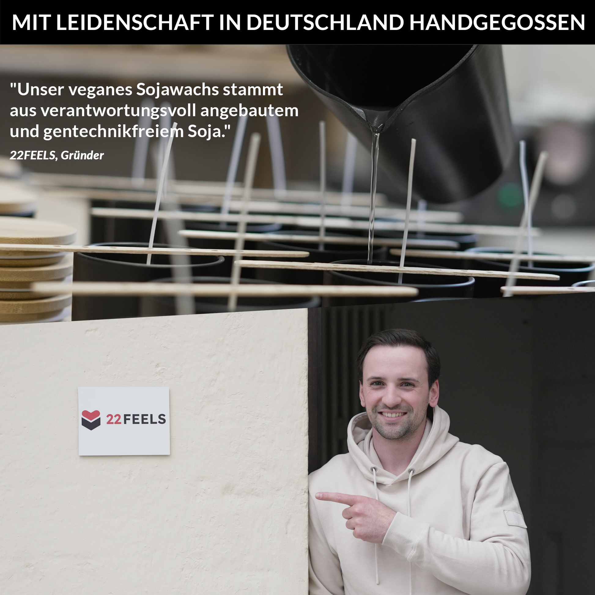 22Feels® Jahrestag Geschenk HANDGEMACHTE Sojawachs Duft-Kerze im Glas (ZITRUS, VEGAN)-Spruchkerzen B1K1-22Feels