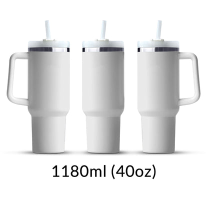 Ab 9,99/Stk Tumbler Sublimationsrohling (40oz) XXL Edelstahlbecher mit Henkel und Strohhalm 1180ml, Subli-Beschichtung Sublimation Blanko Werbegeschenk Trend-Sublimationsrohlinge und Kreativbedarf-22Feels