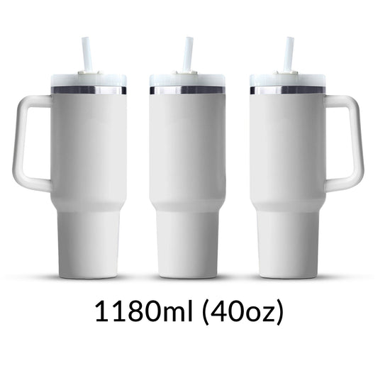 Ab 9,99/Stk Tumbler Sublimationsrohling (40oz) XXL Edelstahlbecher mit Henkel und Strohhalm 1180ml, Subli-Beschichtung Sublimation Blanko Werbegeschenk Trend-Sublimationsrohlinge und Kreativbedarf-22Feels