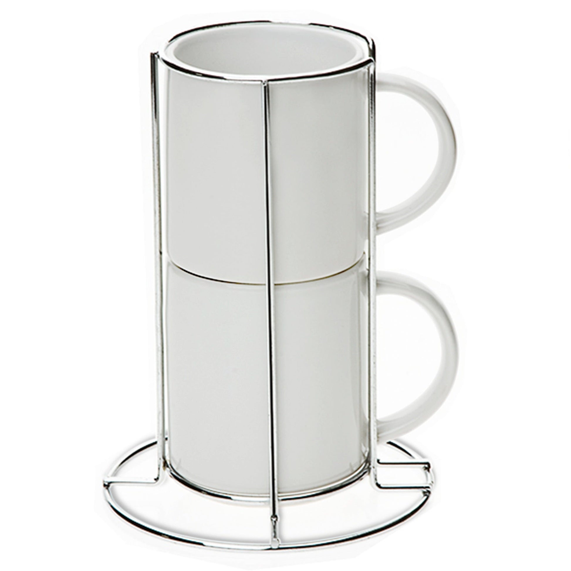 Ab 7,99/Stk Stapelbare Sublimationstassen (2er-Set) mit Metallgestell, Weiß je 235ml (8oz), Keramik Subli-Beschichtung Blanko Sublimation Werbegeschenk Paar Tassen-Sublimationsrohlinge und Kreativbedarf-22Feels