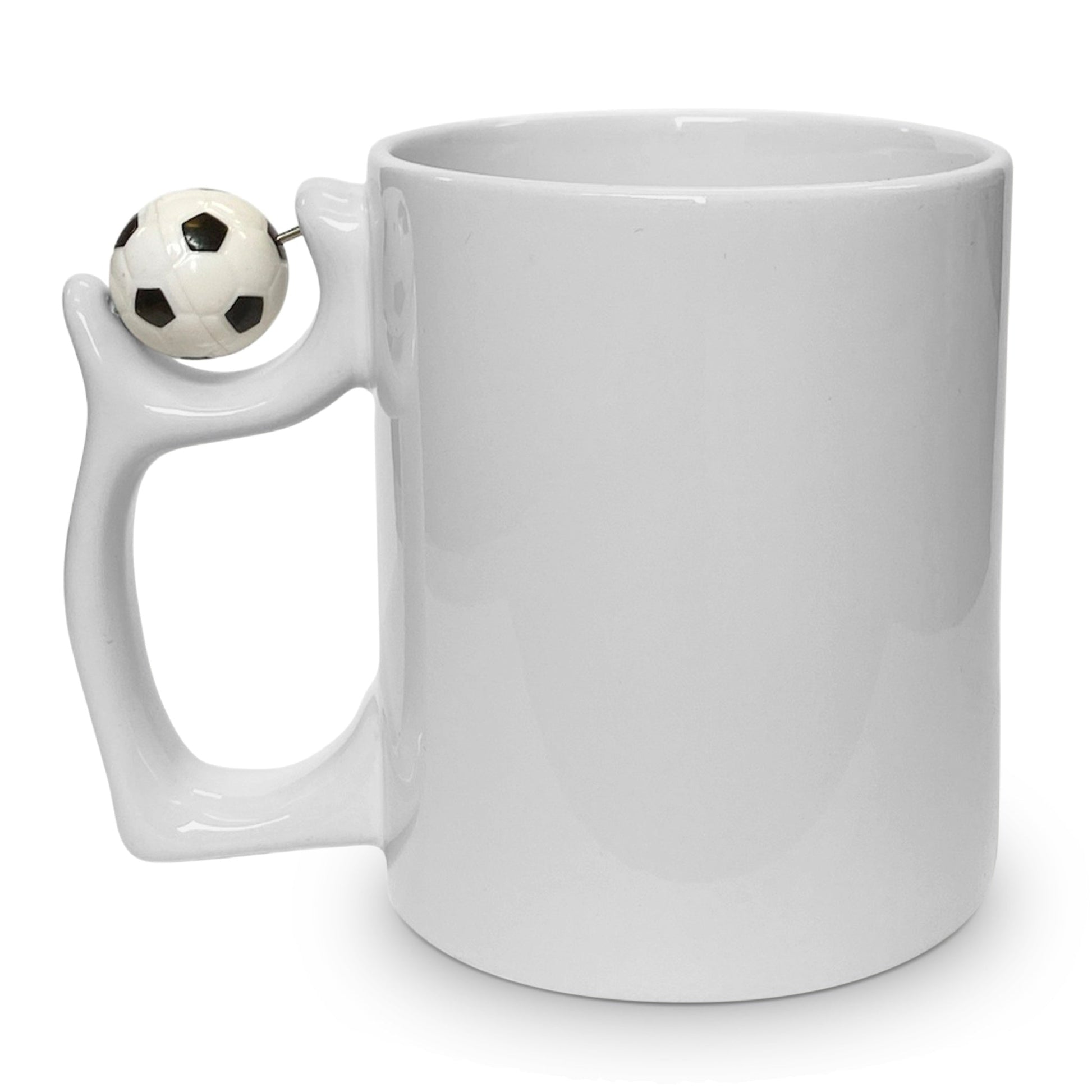 Ab 4,29/Stk Sublimationstasse Fussball-Henkel Weiss 325ml (11oz) Subli-Beschichtung Blanko Sublimation Werbegeschenk Print on Demand Fusballverein-Sublimationsrohlinge und Kreativbedarf-22Feels