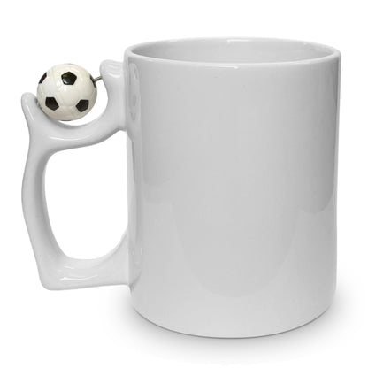 Ab 4,29/Stk Sublimationstasse Fussball-Henkel Weiss 325ml (11oz) Subli-Beschichtung Blanko Sublimation Werbegeschenk Print on Demand Fusballverein-Sublimationsrohlinge und Kreativbedarf-22Feels