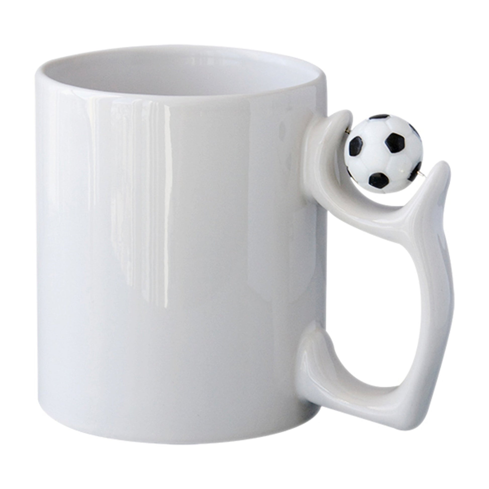 Ab 4,29/Stk Sublimationstasse Fussball-Henkel Weiss 325ml (11oz) Subli-Beschichtung Blanko Sublimation Werbegeschenk Print on Demand Fusballverein-Sublimationsrohlinge und Kreativbedarf-22Feels