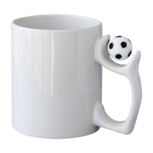 Ab 4,29/Stk Sublimationstasse Fussball-Henkel Weiss 325ml (11oz) Subli-Beschichtung Blanko Sublimation Werbegeschenk Print on Demand Fusballverein-Sublimationsrohlinge und Kreativbedarf-22Feels