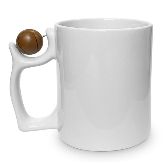 Ab 4,29/Stk Sublimationstasse Basketball-Henkel Weiss 325ml (11oz) Subli-Beschichtung Blanko Sublimation Werbegeschenk Print on Demand Basketballclub-Sublimationsrohlinge und Kreativbedarf-22Feels