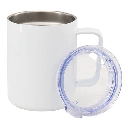 Ab 7,99/Stk Edelstahlbecher Sublimationsrohling Camping Becher Blanko 295ml (10oz) Weiss Vakuumisolierter Edelstahl Kaffeebecher mit Henkel und Deckel Sublimation-Sublimationsrohlinge und Kreativbedarf-22Feels