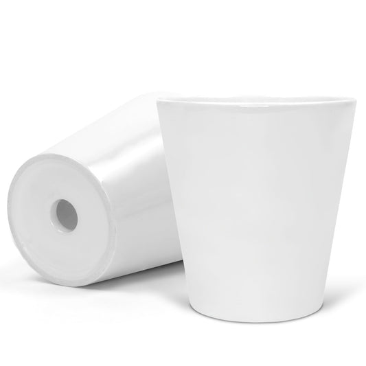 Ab 5,99/Stk Blumentopf Sublimationsrohling (Konisch, Weiss), Keramik mit Orca-Beschichtung, 10cm Höhe, Blanko für Sublimation, Werbegeschenk-Sublimationsrohlinge und Kreativbedarf-22Feels