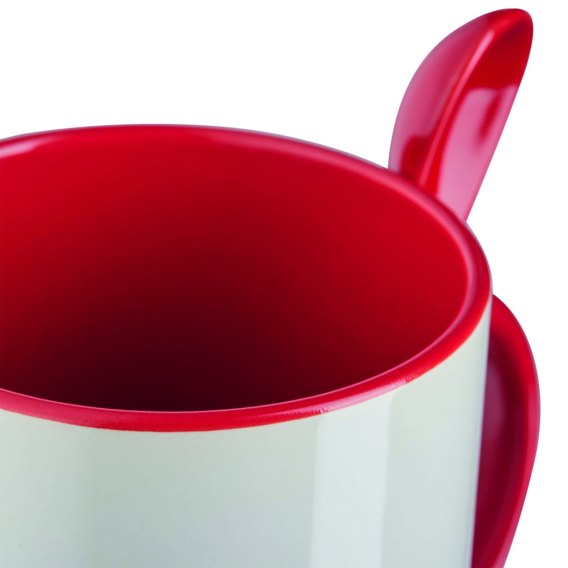 Ab 4,99/Stk Sublimationstasse mit Löffel, Weiss-Rot, 350ml (12oz), Spülmaschinenfest, Sublimation Blanko Werbegeschenk Tasse Orca-Beschichtung-Sublimationsrohlinge und Kreativbedarf-22Feels