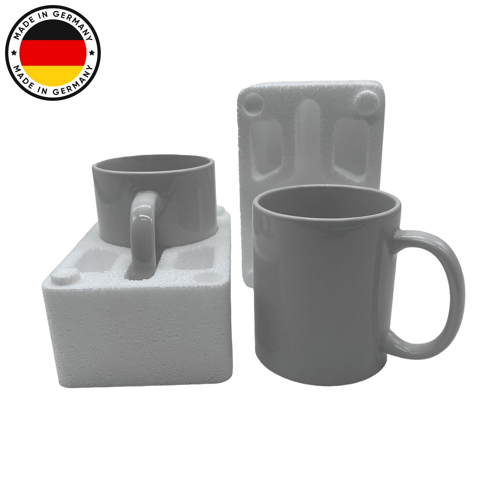Ab 0,99/Stk EPS Halbschalen-Set Tassen Verpackung 154x100x60mm MADE IN GERMANY Sublimationstassen Styropor Tassenverkleidung (je 2) Schutz Kerzengläser-Sublimationsrohlinge und Kreativbedarf-22Feels