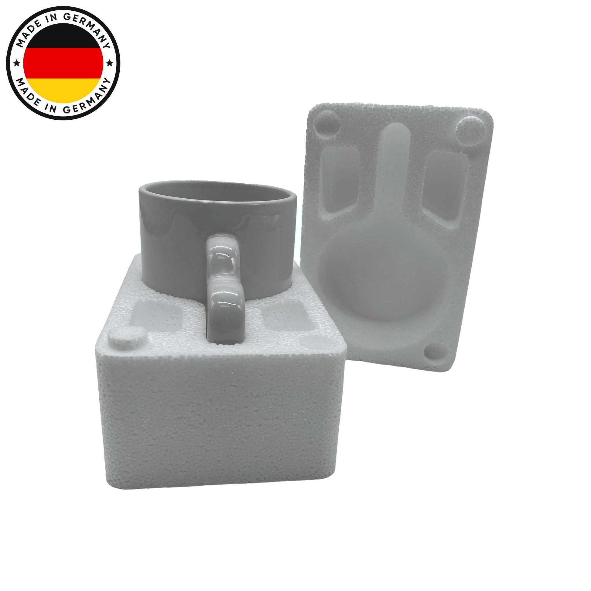Ab 0,99/Stk EPS Halbschalen-Set Tassen Verpackung 154x100x60mm MADE IN GERMANY Sublimationstassen Styropor Tassenverkleidung (je 2) Schutz Kerzengläser-Sublimationsrohlinge und Kreativbedarf-22Feels