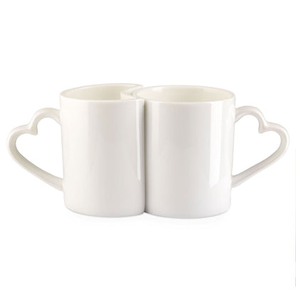 Ab 9,99/Stk Sublimationstassen Paartassen 2er Set, Ineinander Passend, Herzhenkel, Blanko Sublimationsrohling, Werbegeschenk, Orca-Beschichtung, 200/300ml-Sublimationsrohlinge und Kreativbedarf-22Feels