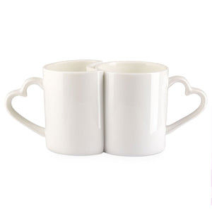 Ab 9,99/Stk Sublimationstassen Paartassen 2er Set, Ineinander Passend, Herzhenkel, Blanko Sublimationsrohling, Werbegeschenk, Orca-Beschichtung, 200/300ml-Sublimationsrohlinge und Kreativbedarf-22Feels